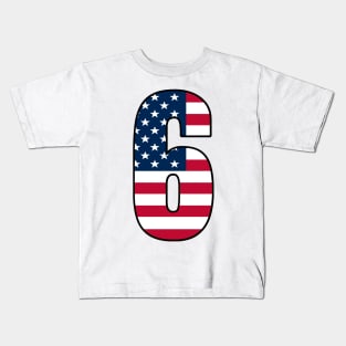 Number 6 Star Spangled Banner Kids T-Shirt